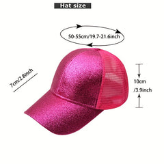 Girls Glitter Baseball Cap Mesh Sunshade Hat Outdoor Activities