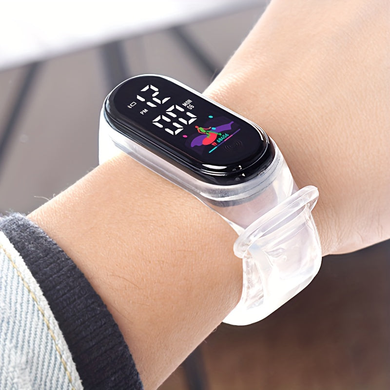 Transparent LED Electronic Watch Waterproof Touch Screen