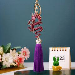Tassel Lucky Dragon Keychain for Christmas Parties