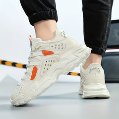 Men's Faux Leather Chunky Sneakers For Gym