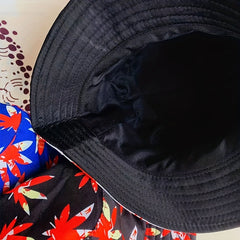Maple Leaf Graffiti Foldable Bucket Hat Men Women Sun Outdoor Basin Hat