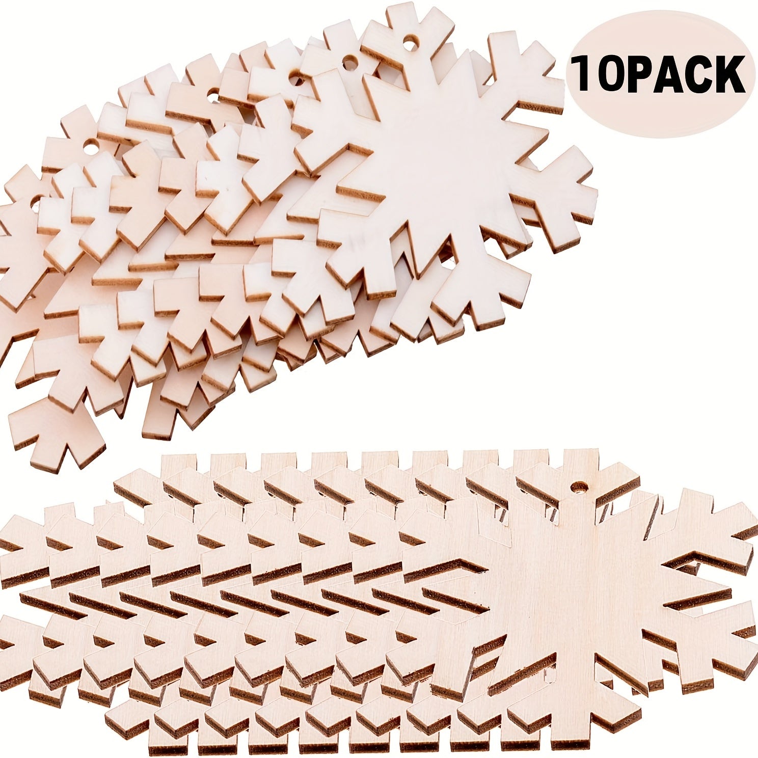 10pcs Wooden Christmas Tree Hanging Decoration DIY Crafts 3inch