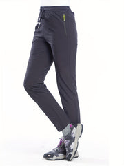 Quick Dry Hiking Pants Women Zip Pocket Outdoor Sports