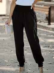 Solid Cropped Pants Casual High Waist Daily Comfy Pants
