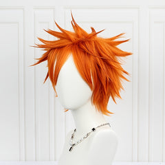 Short Orange Curly Anime Cosplay Wig Heat Resistant Synthetic Hair