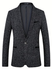 Men's Tweed Pattern Lapel Sports Coat Spring Fall