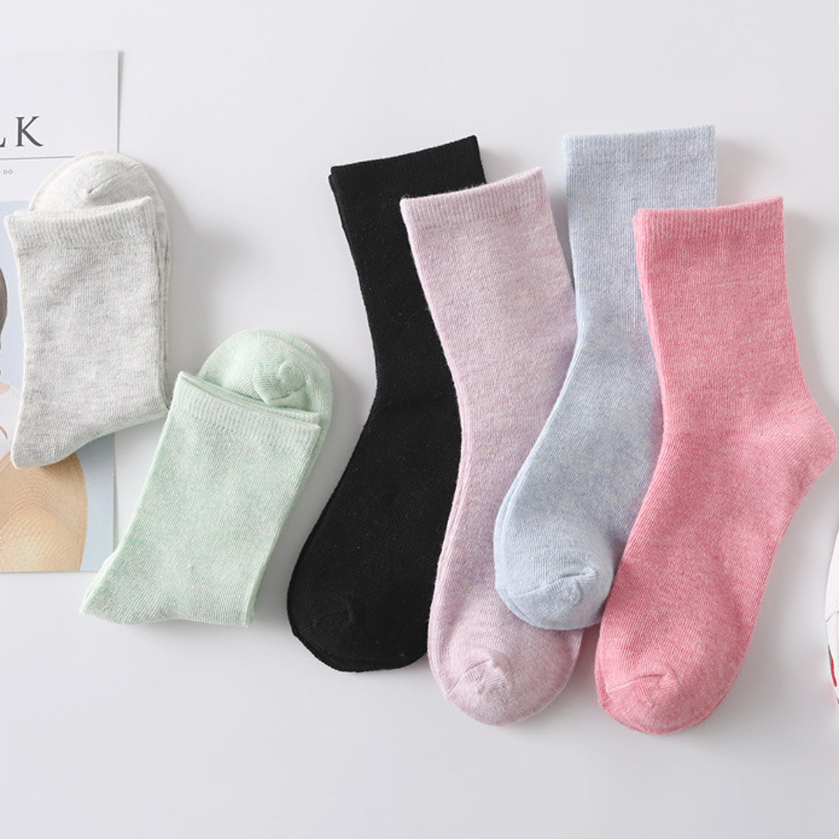 Women's Mixed Mid Tube Socks 10 Pairs