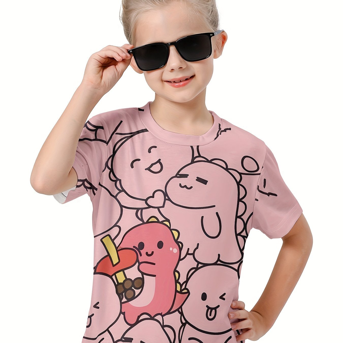 Kids 3D Dino Graphic Short Sleeve T-Shirt