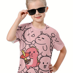Kids 3D Dino Graphic Short Sleeve T-Shirt