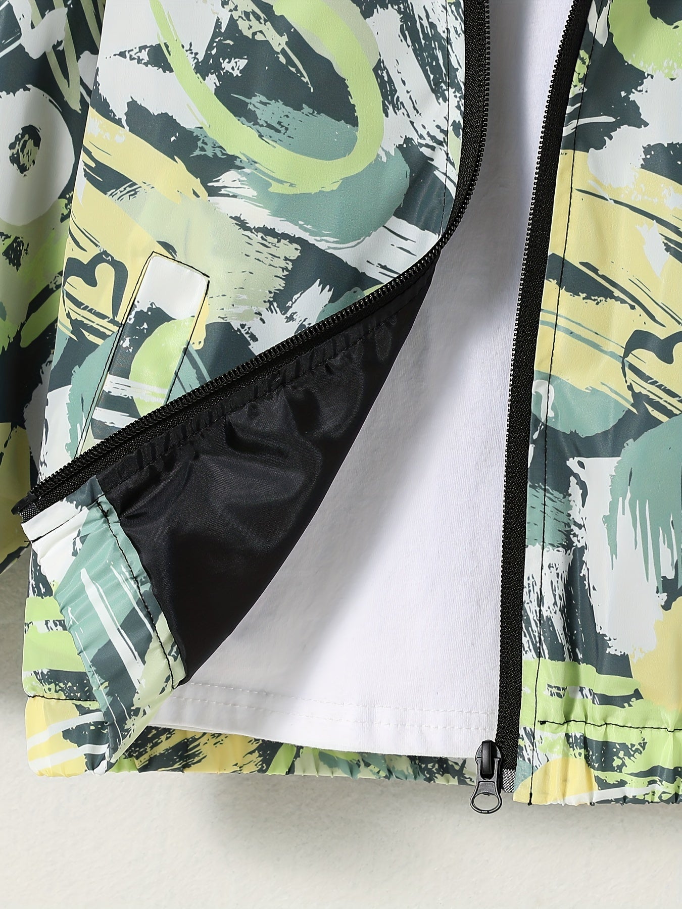 Camouflage Windbreaker Jacket Hooded Zipper Pocket Coat for Kids 4Y 7Y