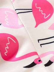 Flamingo Print Baby Girl Sleeveless Casual Dress