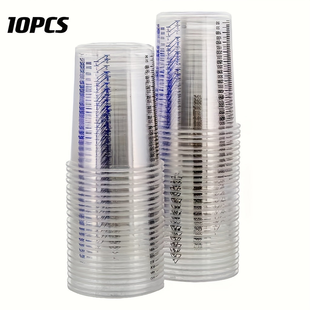 Disposable 600ml Plastic Clear Graduated Cups for Paint Mixing