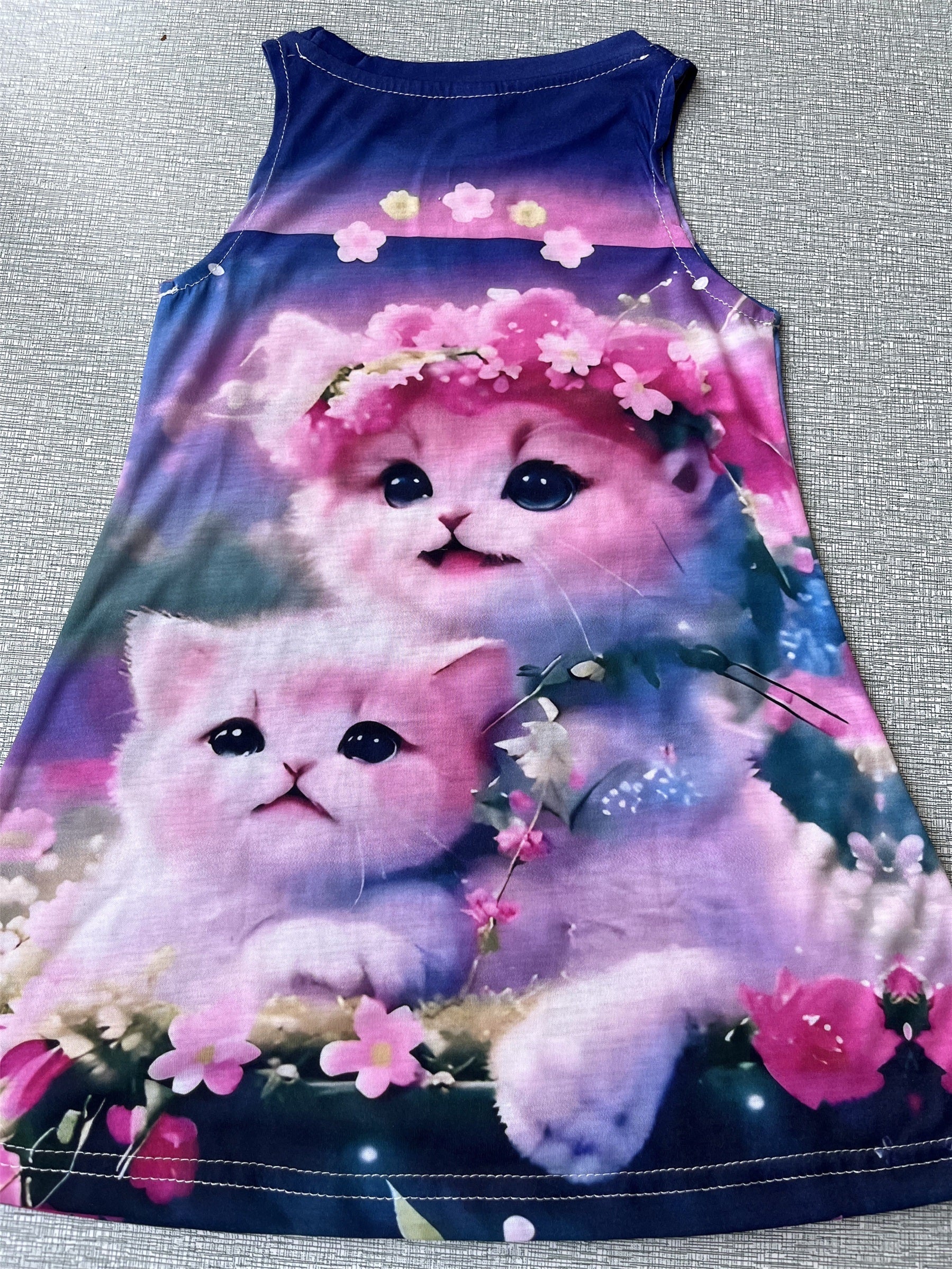3D Printed Princess Dress For Girls Summer Casual Sleeveless Clothing