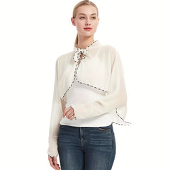 Chiffon Ruffles Sunproof Shawl UV Protection Cape