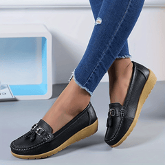 Women's Metal Decor Flats Slip On Shoes Soft Sole Walking Shoes