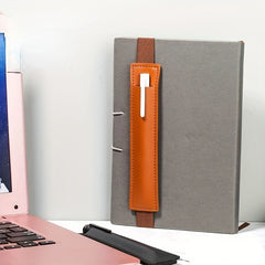 Pu Leather Elastic Buckle Pencil Case Book Pen Clip Lightweight Holder