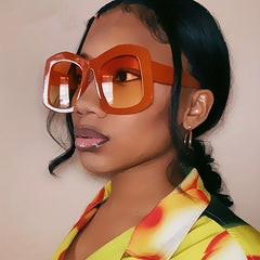 Oversized Square Frame Gradient Sunglasses UV400
