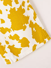 Girls' Cow Print Wide Leg Jeans For Kids