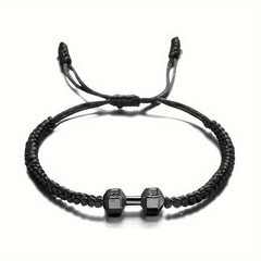 Handwoven Dumbbell Bracelet Alloy Barbell Bracelet