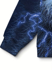 Wolf 3D Print Hoodie Men Graphic Pullover Autumn Winter