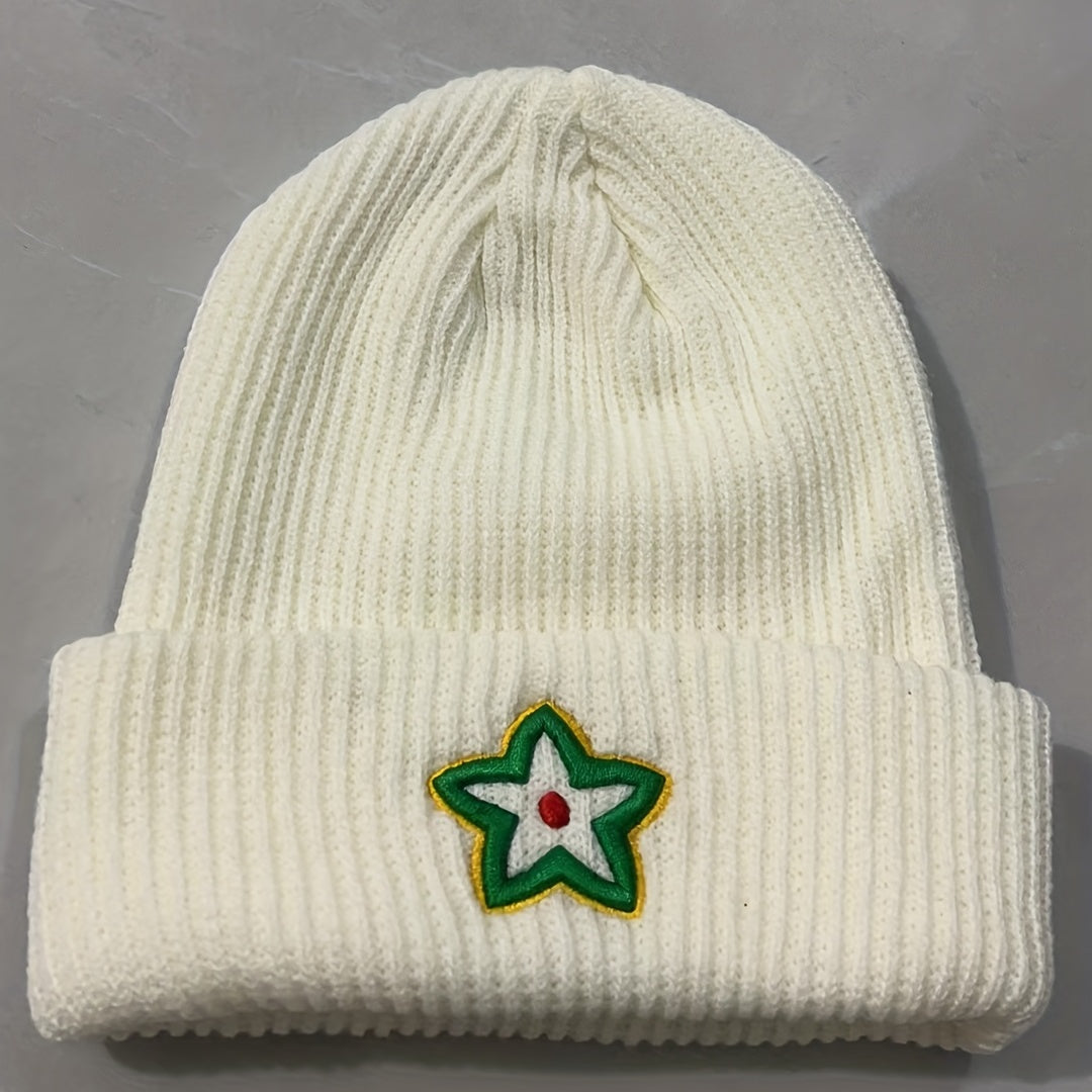 3D Embroidered Knitted Hat Ear Protection Japanese Anti Cold Woolen Hat