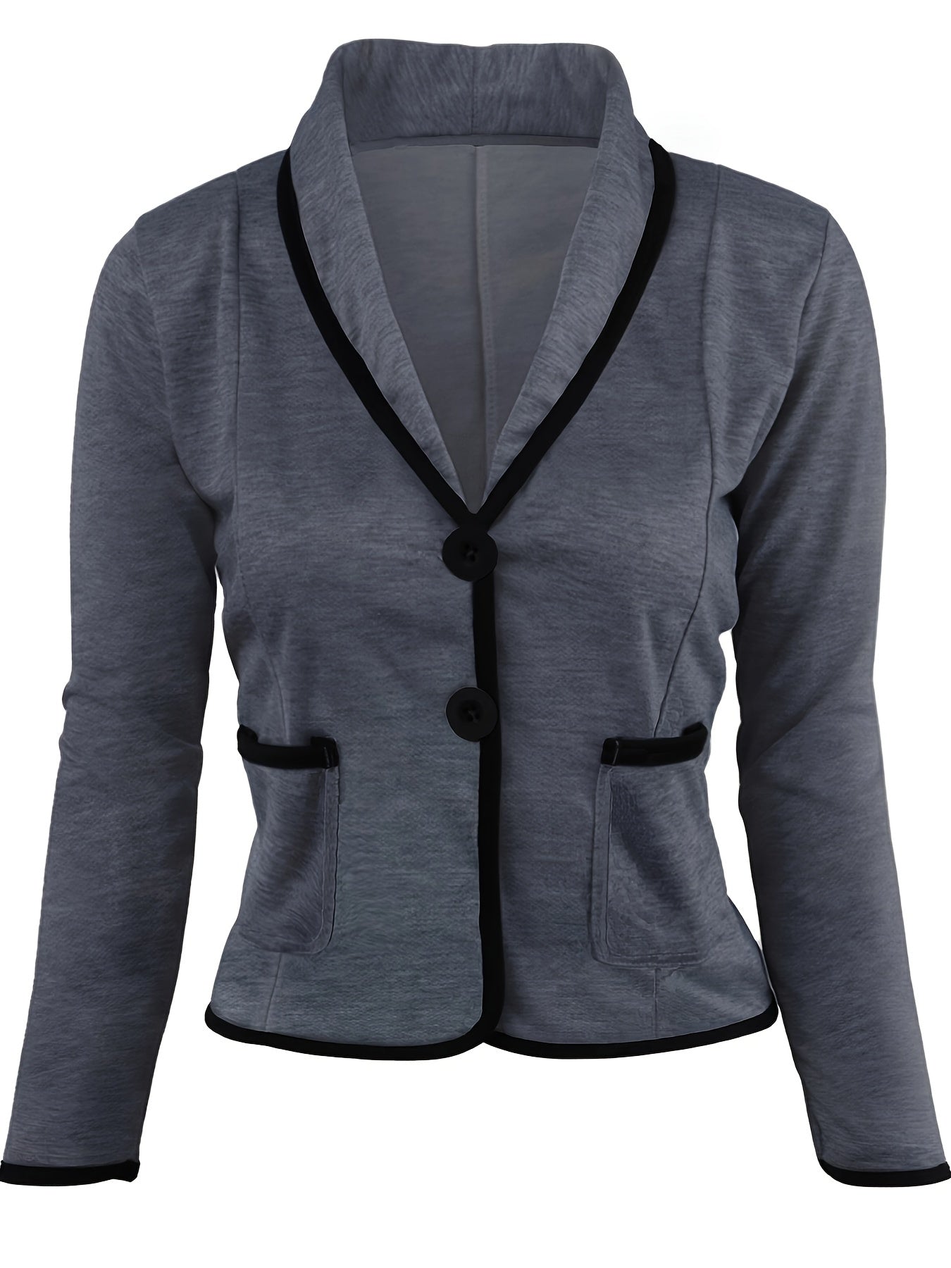 Shawl Collar Blazer with Contrast Trim