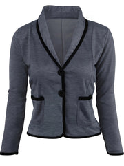 Shawl Collar Blazer with Contrast Trim