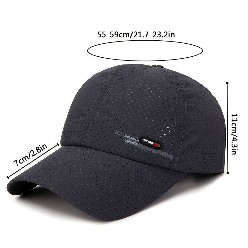 Summer Breathable Perforated Baseball Cap Adjustable Sports Cap