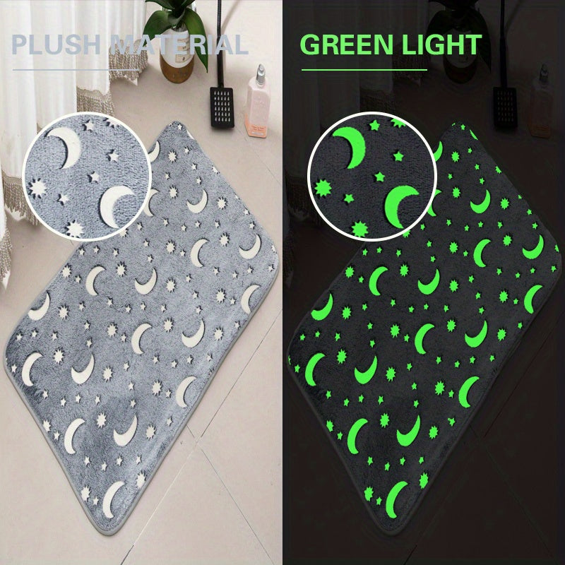 3pcs Luminous Floor Mat Sponge Bath Mat Set Non Slip Durable Bathroom Rug