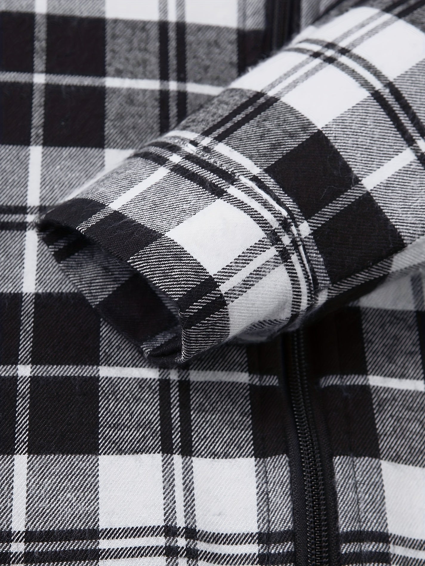 Kid's Plaid Pattern Hooded Jacket Zip Up Warm Coat Boy's Clothes