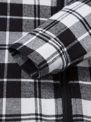 Kid's Plaid Pattern Hooded Jacket Zip Up Warm Coat Boy's Clothes