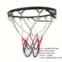 18in Steel Basketball Net Heavy Duty Replaceable S Hook Outdoor Courts