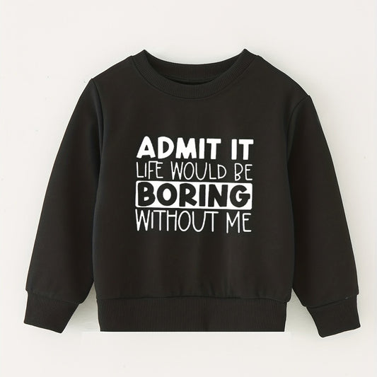 Kids Round Neck Sweatshirt Assorted Letter Styles