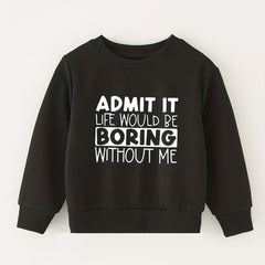 Kids Round Neck Sweatshirt Assorted Letter Styles