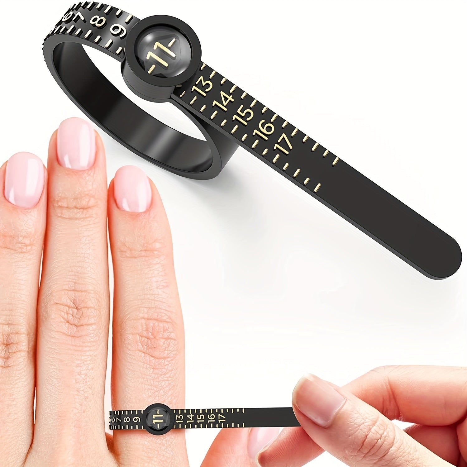 Reusable Ring Sizer Measuring Tool Jewelry Sizing Gauge 17 Rings Size