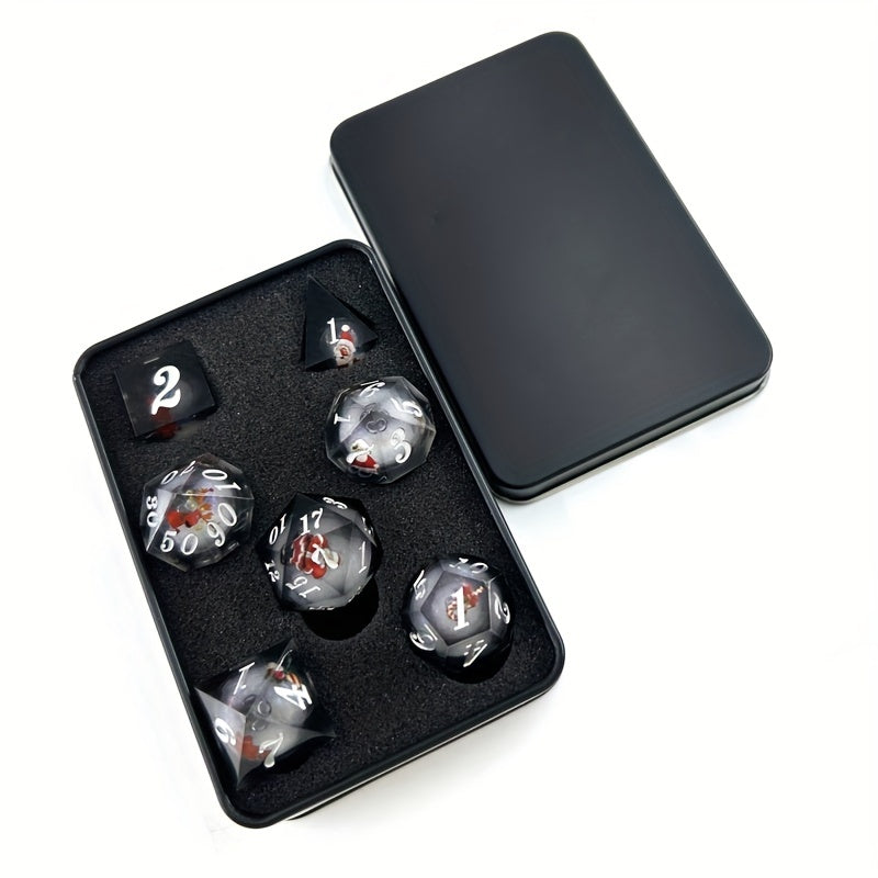 7pcs Christmas Liquid Core Dice For Board Game Holiday Entertainment Dice