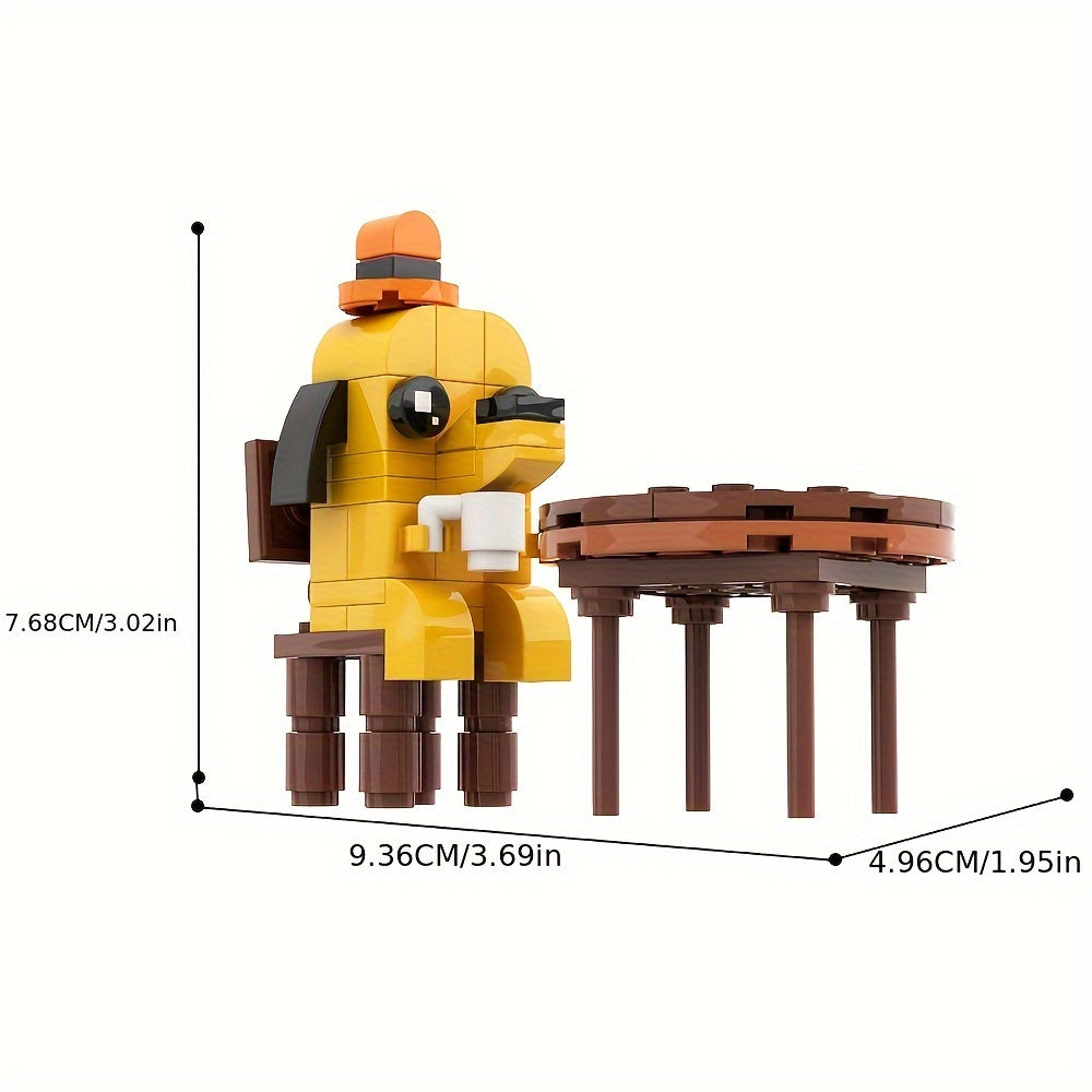 Funny 'This Is Fine' Dog Meme Building Set Cartoon Puppy Construction Toy