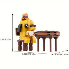 Funny 'This Is Fine' Dog Meme Building Set Cartoon Puppy Construction Toy