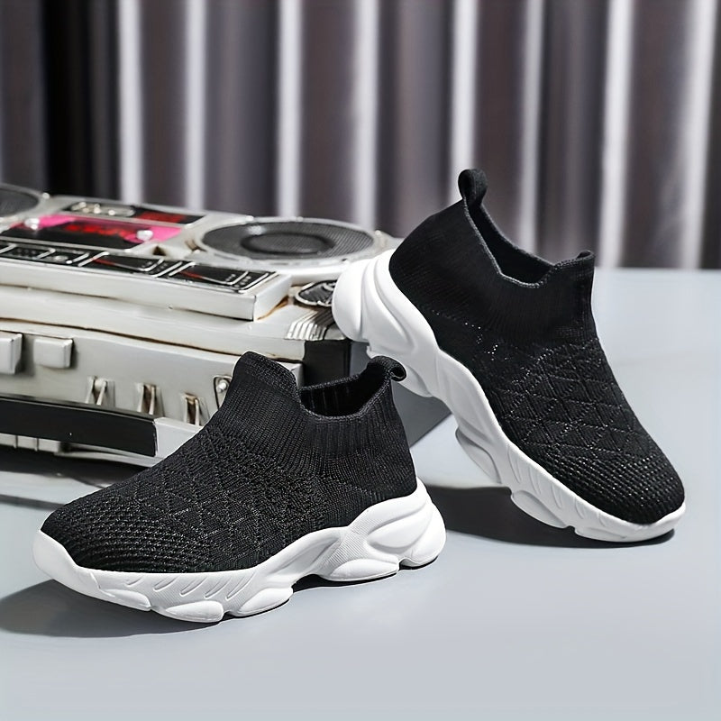 Boys Slip On Sock Shoes Non Slip Sneakers For Kids Outdoor Activities