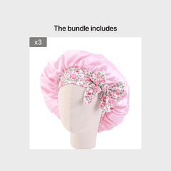 Kids Satin Bowknot Sleeping Caps Head Cover Hair Care Cap Night Hat