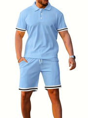 Men's Casual Suit: Short Sleeve Shirt & Breathable Shorts
