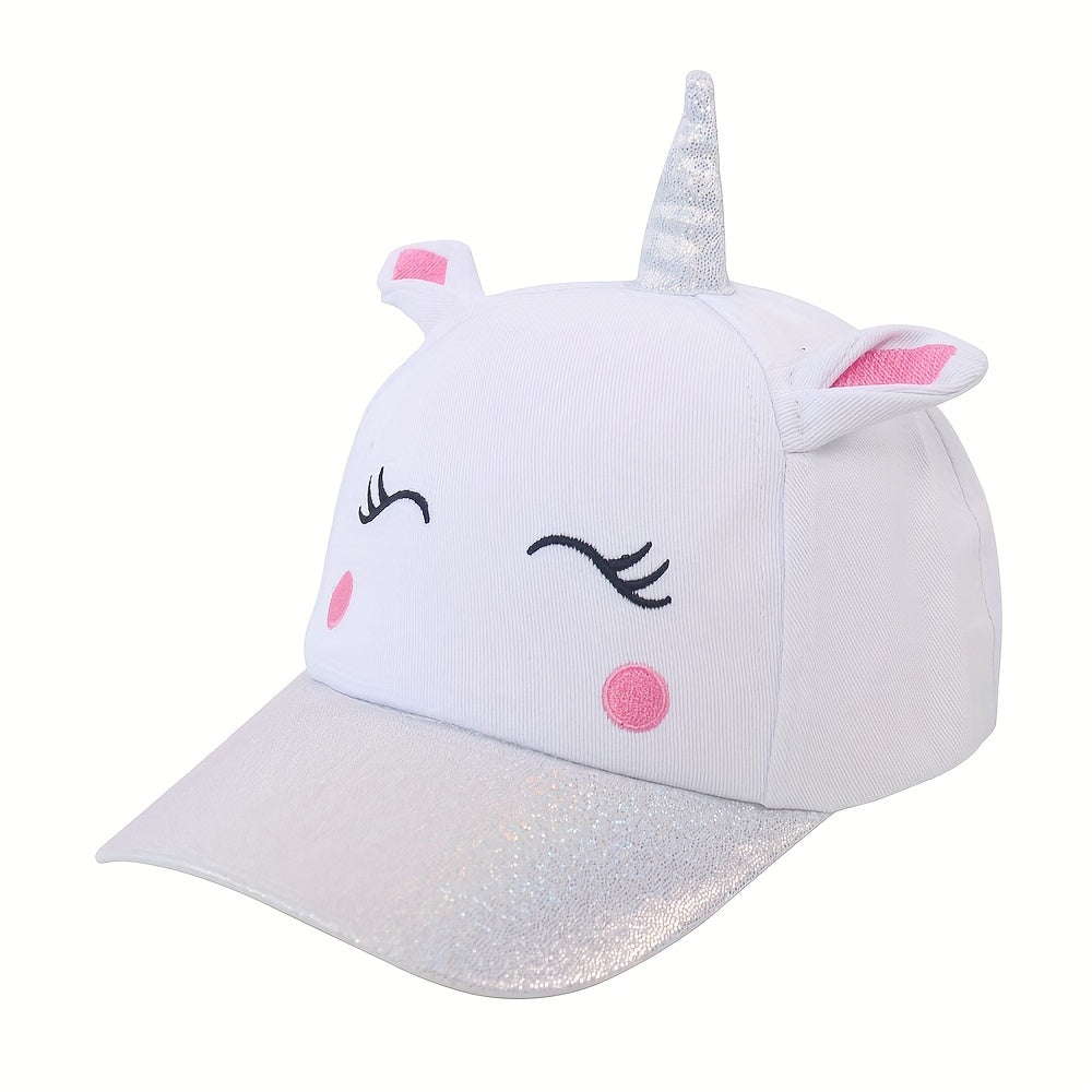 Unicorn Pattern Casual Baseball Cap for Girls 3-6 Years