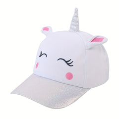 Unicorn Pattern Casual Baseball Cap for Girls 3-6 Years