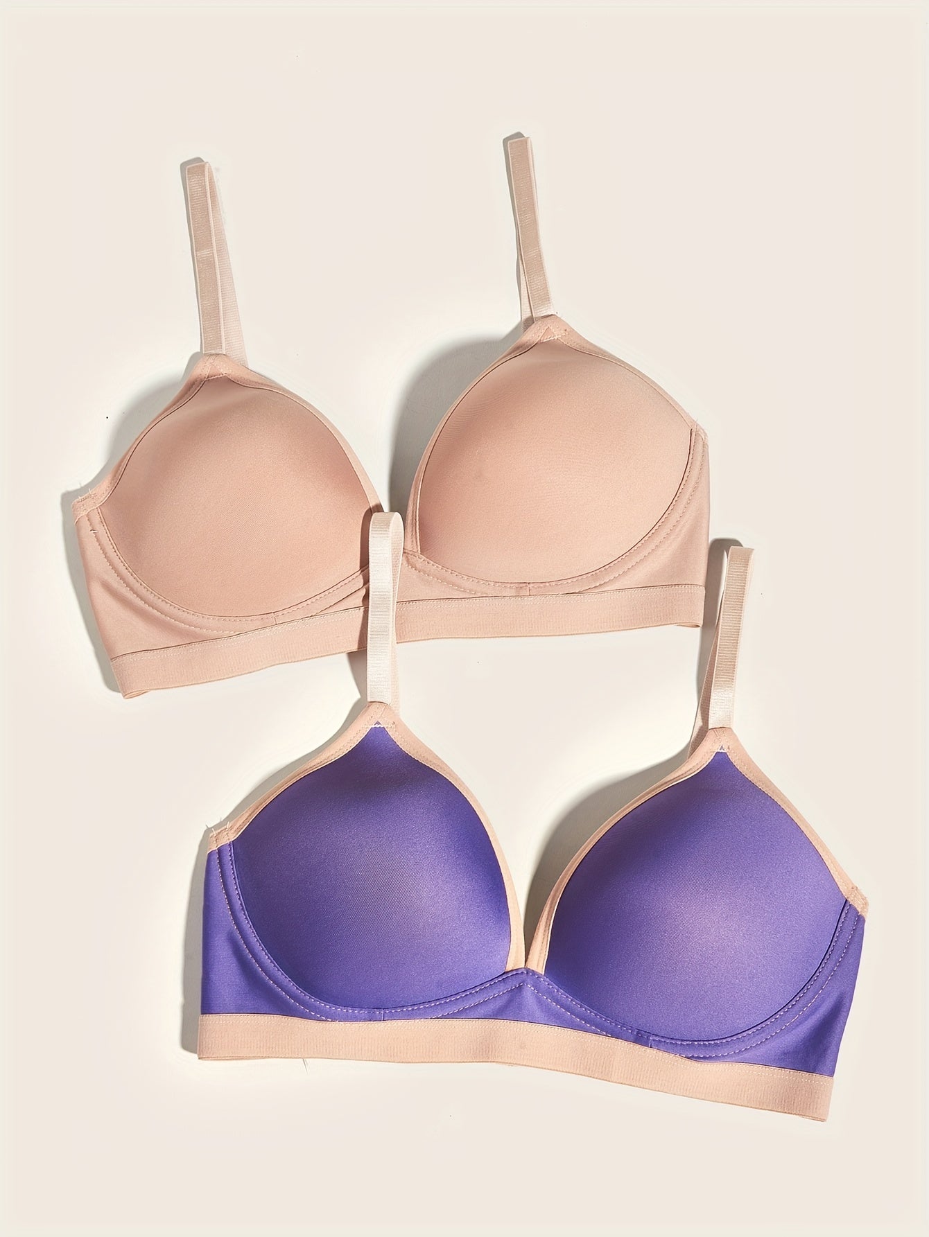 2pcs T Shirt Push Up Bras Comfy & Breathable Anti sagging Bra Women's Lingerie