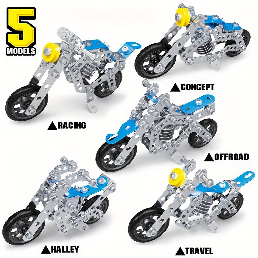 139pcs DIY Metal Assembled Motorcycle Model Car Toy