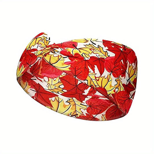 Maple Leaf Pattern Headband Sweat Absorbing for Yoga Running Exercise