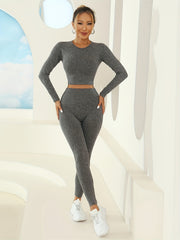 Yoga Workout Set Slim Fit Top & Sports Leggings Women's Activewear