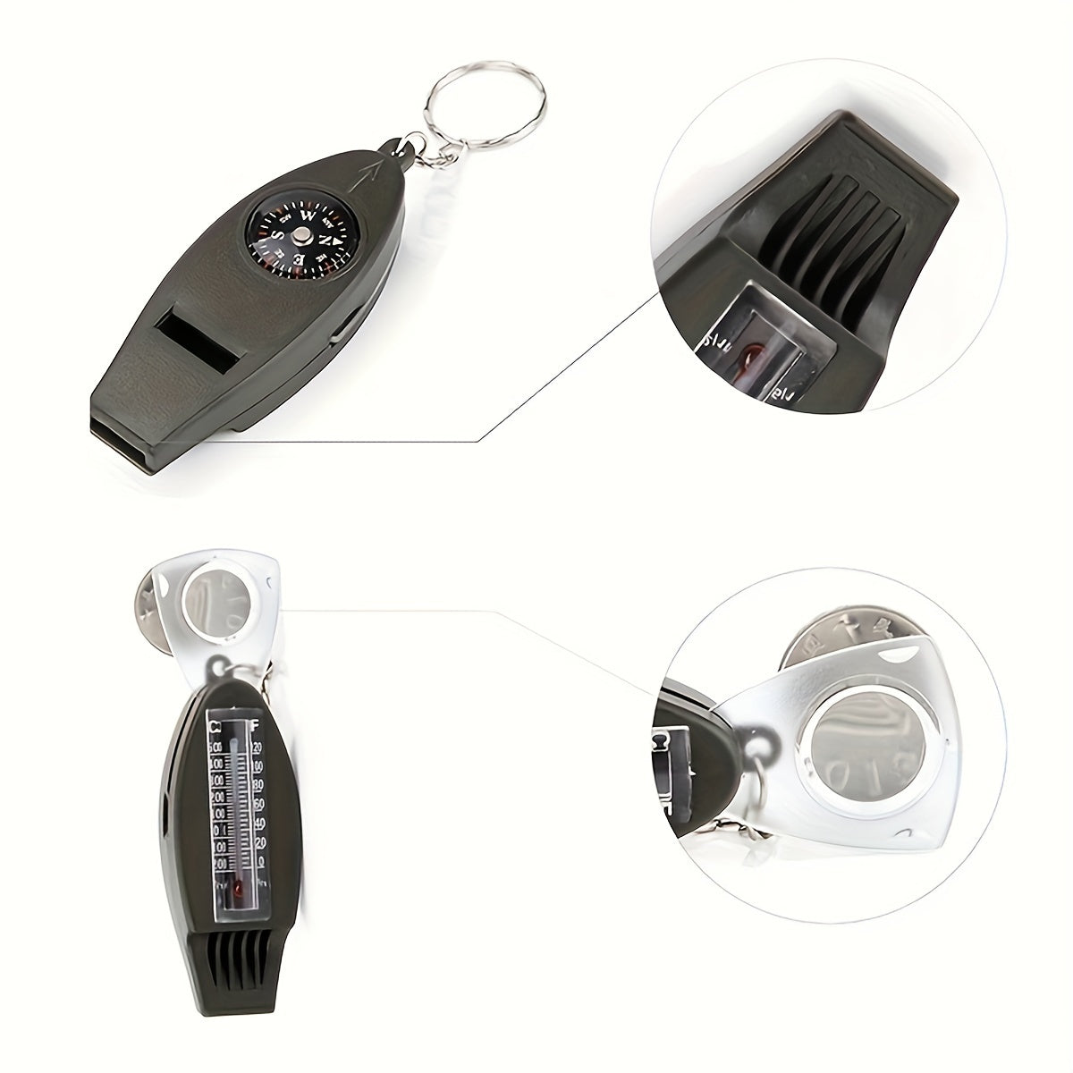 Outdoor Survival Whistle with Compass