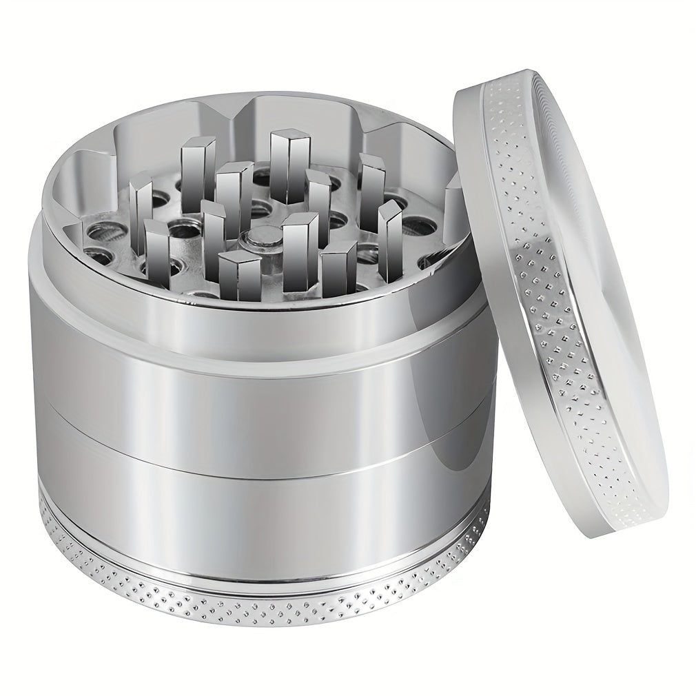 Portable 4-Layer Metal Grinder for Outdoor & Home Cooking