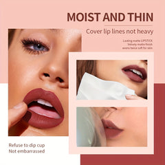 Vegan Matte Lipstick Long Lasting Waterproof Velvet Texture 12 Red Series